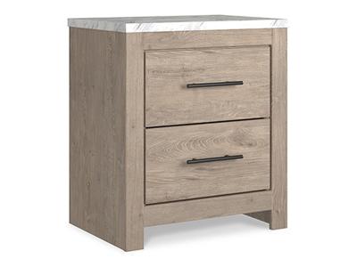 Ashley Furniture Senniberg Two Drawer Night Stand B1191-92 Light Brown/White